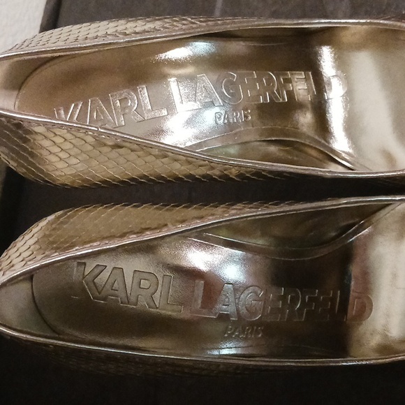 Karl Lagerfeld 6.5 Gold Heels - Picture 6 of 9